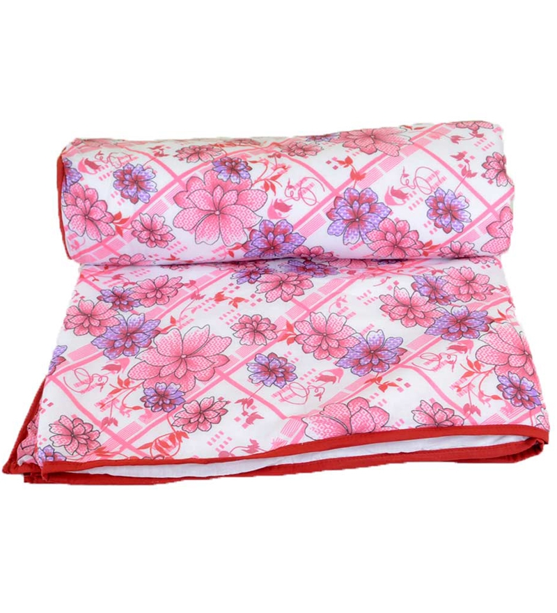 Bombay Dyeing Blooms Pink Dohar by Bombay Dyeing Online Blankets