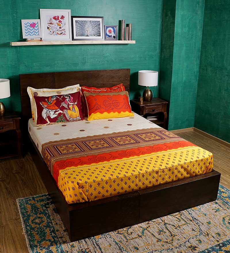 Bombay Dyeing Celebrating India Double Bed Sheet Set by Bombay Dyeing