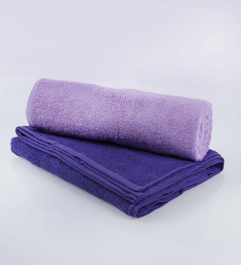 Bombay Dyeing Purple & Blue Cotton Bath Towel Set of 2 by Bombay
