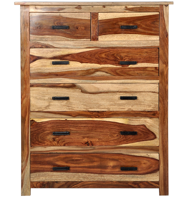 Buy Louis Solid Wood Chest of Drawers in Natural Sheesham Finish by