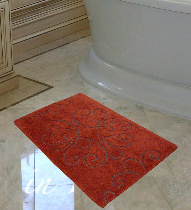 Elysia Yarn Dyed Rust Bath Mat by Elysia Online Bath Mats Bath Mats