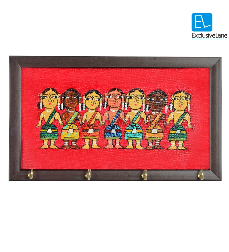 ExclusiveLane Tribal Ladies Canvas Handpainted Key Holder by ExclusiveLane Online Key Holders