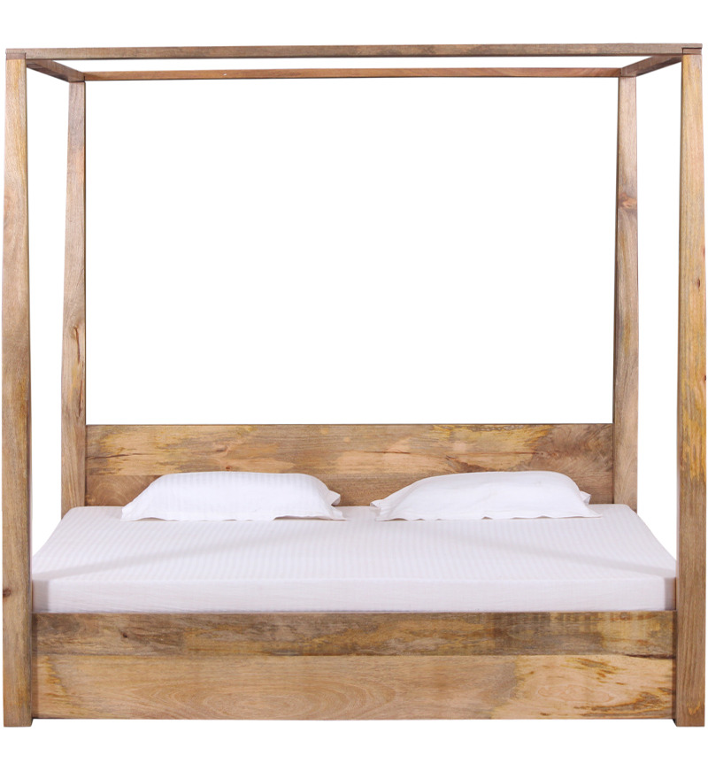 Salvador Solid Wood King Size Poster Bed in Natural Mango ...