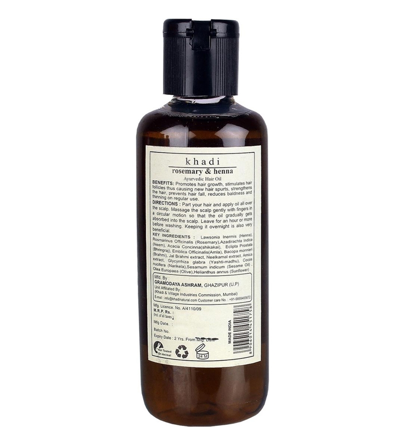 Khadi Ayurvedic Hair Growth Oil Rosemary & Henna (Paraben Free) Hair