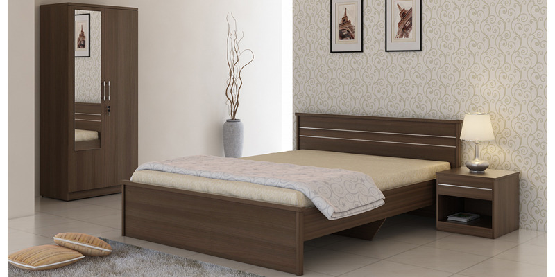 Kosmo Marvel Bedroom Set With Queen Bed In Woodpore Finish By Spacewood Rs 14500 Retail Price Rs 34049 Home Deals