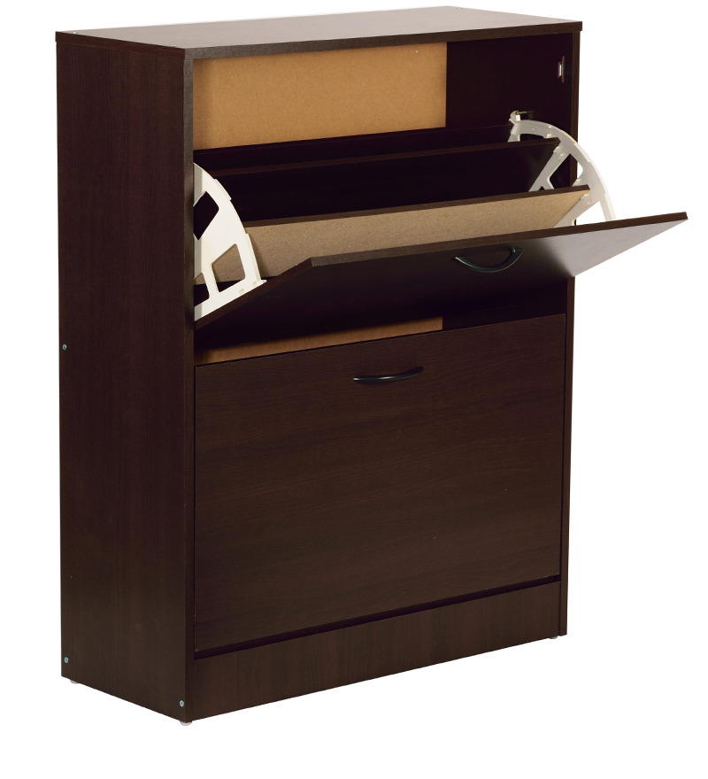 Sliding Shoe Rack In Dark Walnut Finish by Mintwud by Mintwud Online
