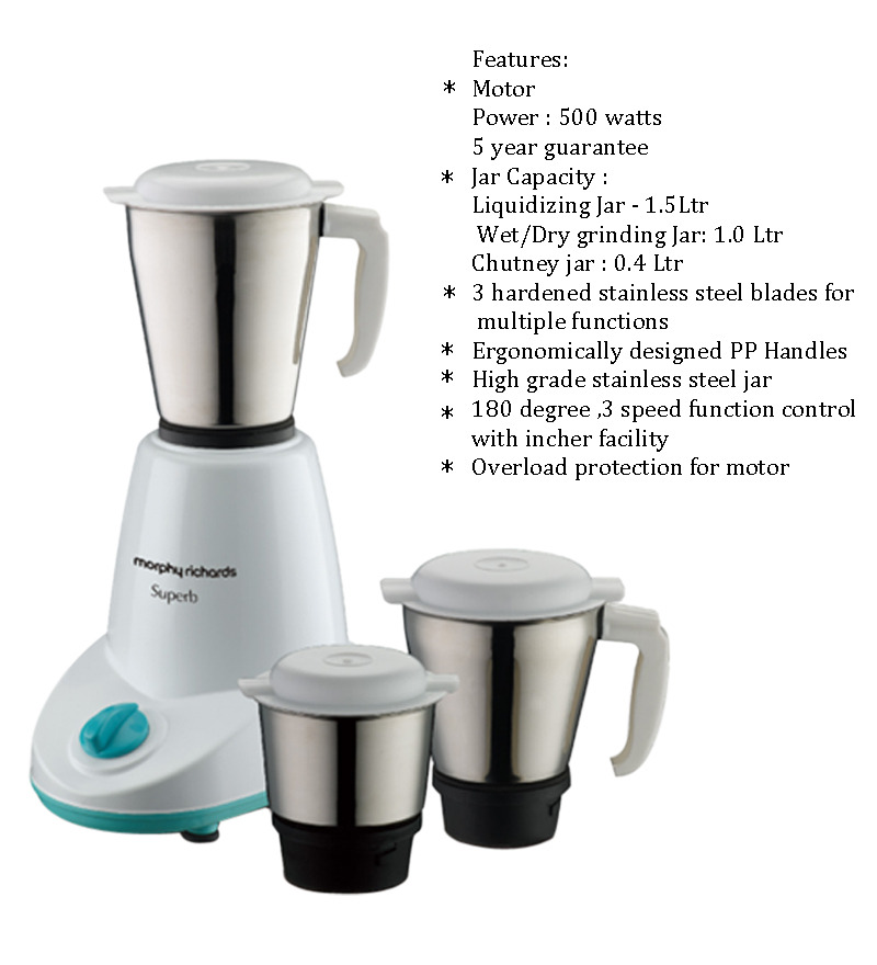 Morphy Richards Superb 3 Jar Mixer Grinder by Morphy Richards Online