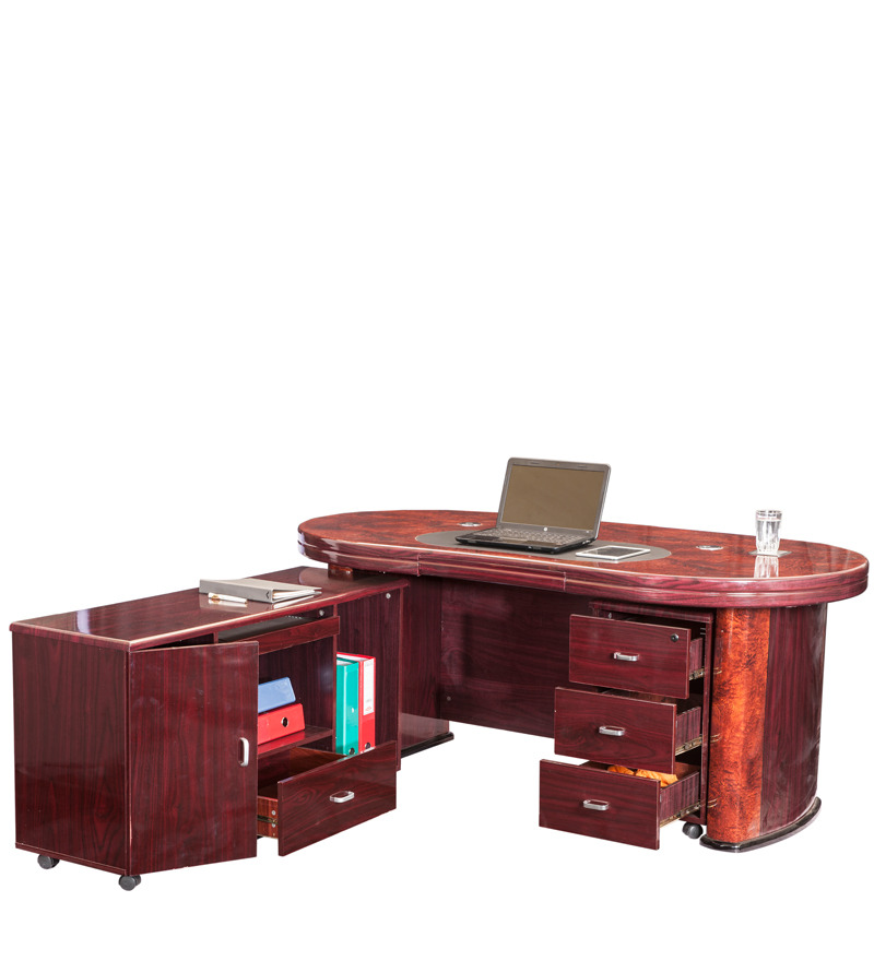 Office Table with Side Runner by Durian by Durian Online Executive