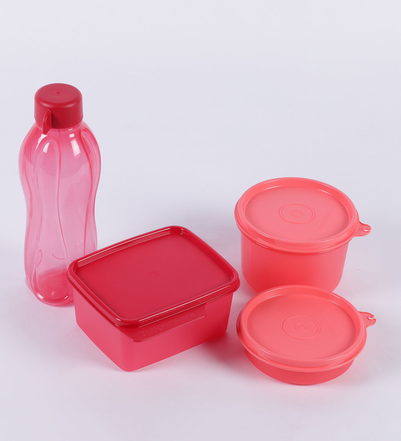Buy Tupperware SlingABling Red Plastic Lunch Box Set of 5 including