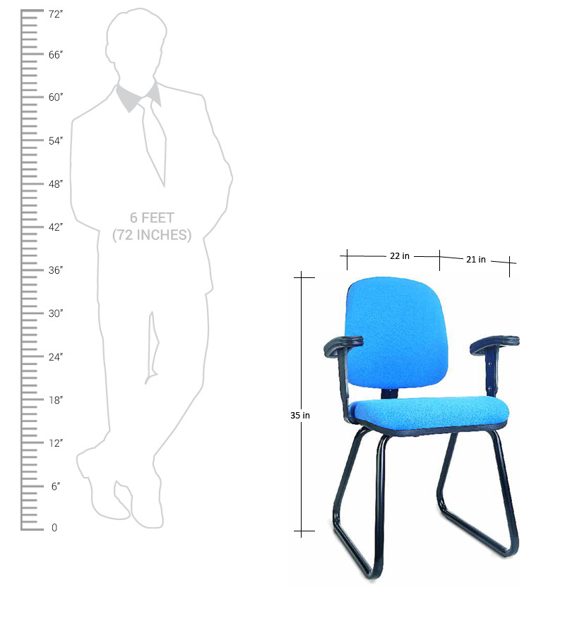 Diva Visitor Chair with Armrest in Blue Colour by Godrej Interio by ...