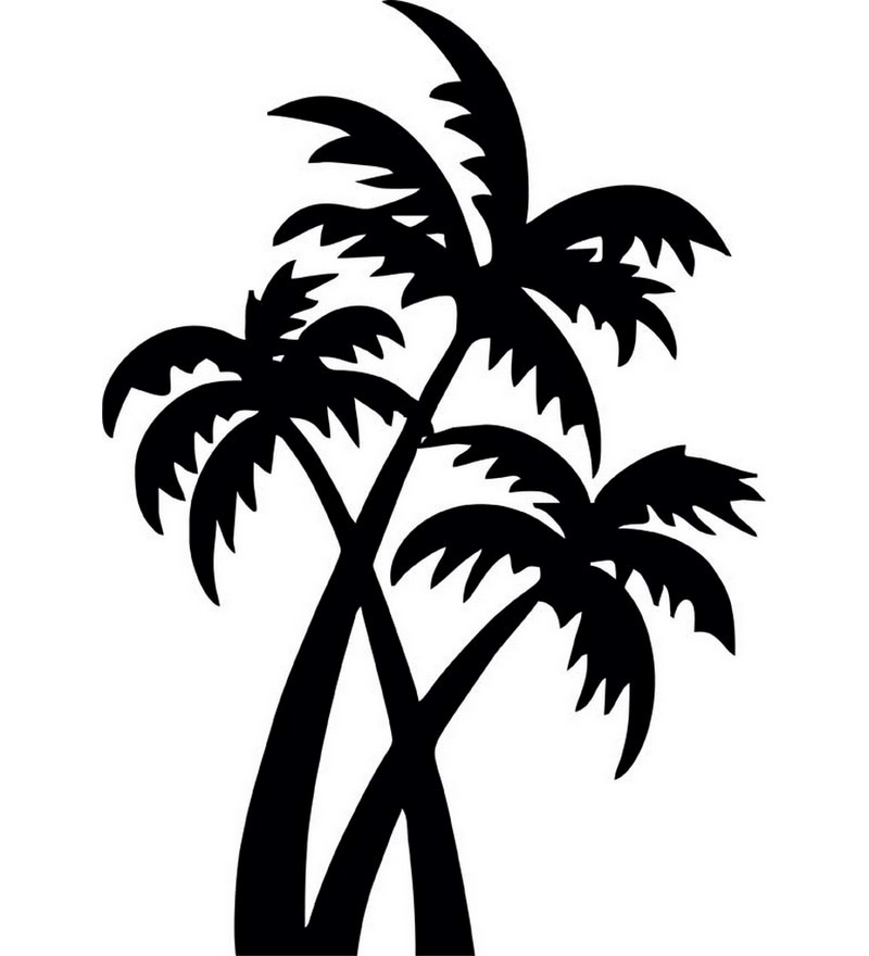 Mesleep Coconut Tree Design Black Wall Sticker by Me Sleep Online ...