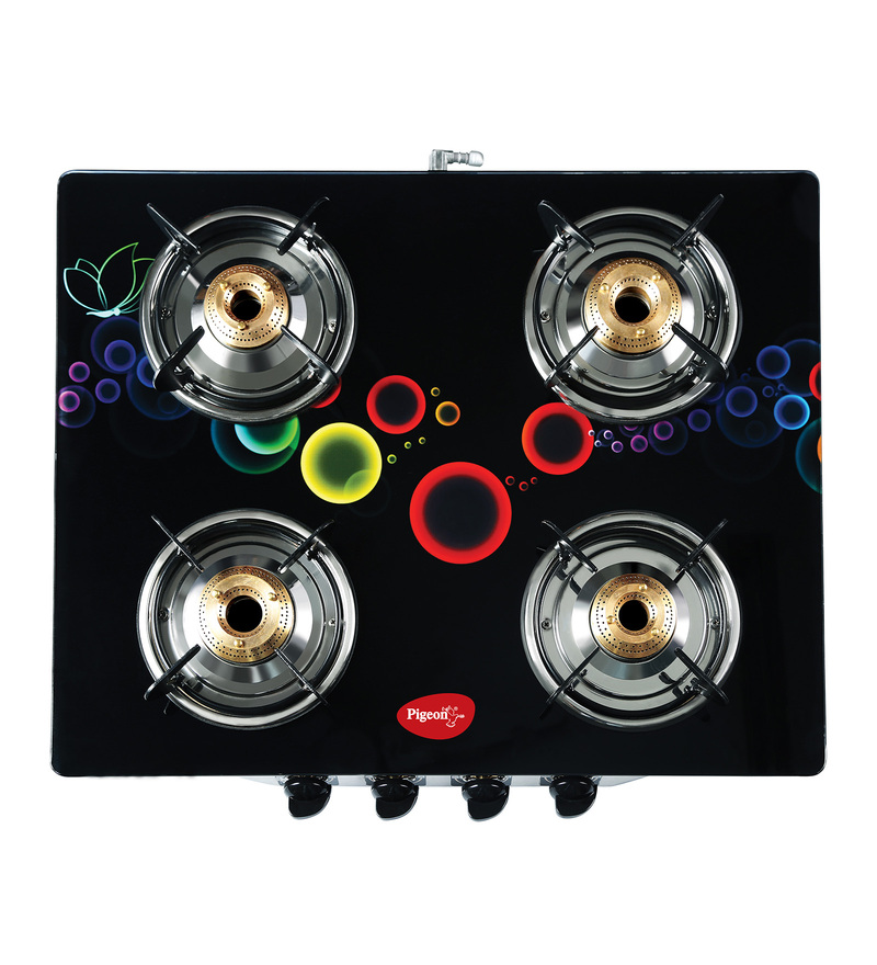 Buy Pigeon Smart Plus Apollo Brass 4 Burner Gas Stove Online Gas