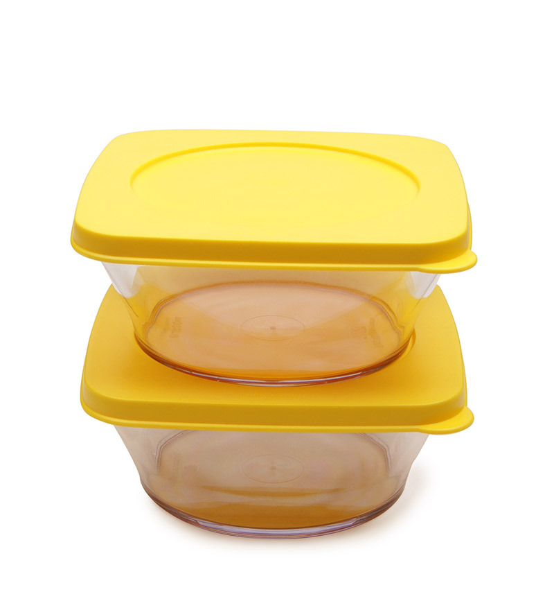 Tupperware Set of 2 Pcs Clear Square & Round 620 ml by Tupperware ...