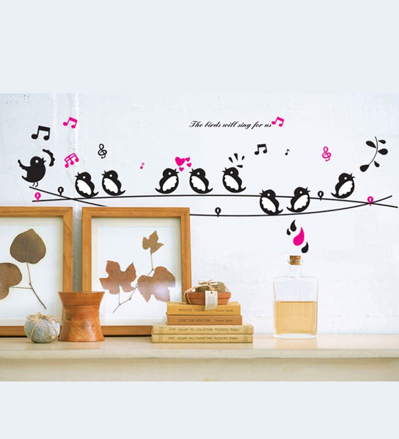 Buy WallTola PVC Vinyl Cute Singing Birds Wall Sticker Online Animals